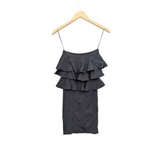 Little black dress sleeveless Zara S short new years party cocktail ruffle mini